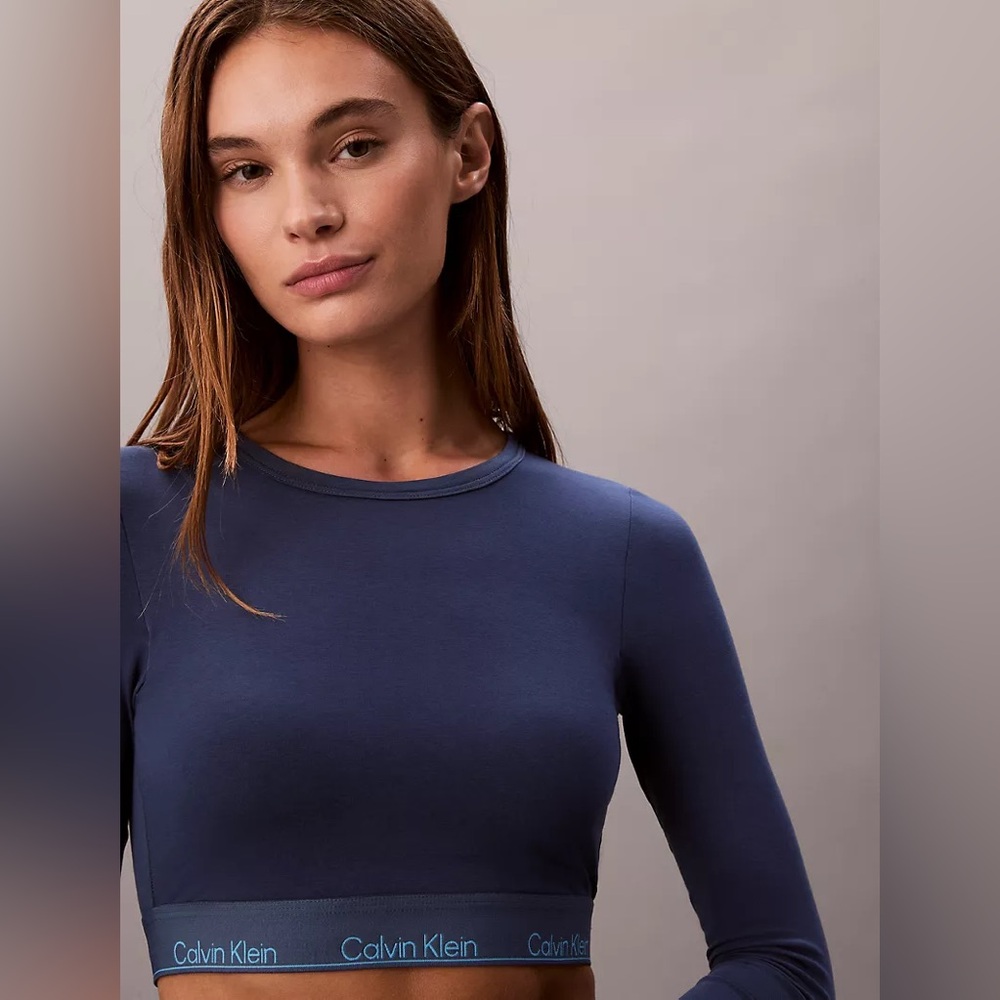 Calvin Klein Jeans Navy Long Sleeve Bodysuit
